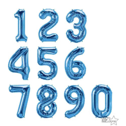 Small 13.5 Inch Blue Number Balloons
