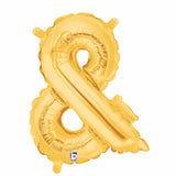 14 Inch Gold Ampersand & Balloons