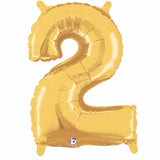 14 Inch Gold Number 2 Balloons