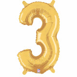 14 Inch Gold Number 3 Balloons