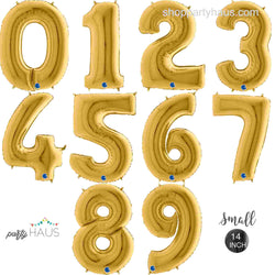 14 Inch Gold Number Balloons