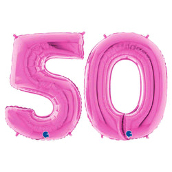 Magenta Pink Number 50 Balloons 14 INch