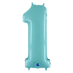 Pasteal blue number 1 balloon in 14 inch size