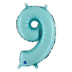 14 Inch Pastel Blue Number 9 Balloons