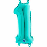 14 INCH | Teal Blue Number Balloons