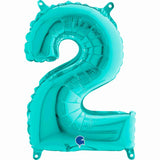 14 INCH | Teal Blue Number Balloons