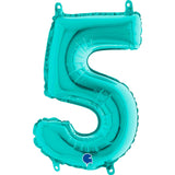 14 INCH | Teal Blue Number Balloons