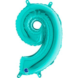 14 INCH | Teal Blue Number Balloons