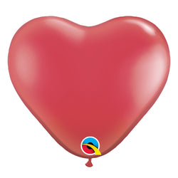 ruby red latex heart balloons in 15 inch