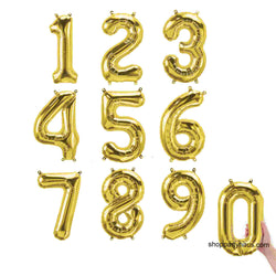16 inch small gold number balloons northstar
