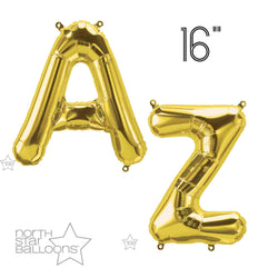 16 Inch Small letter balloons in Gold