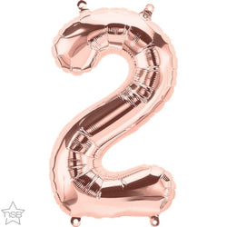 2 Number Balloons l Rose Gold l Small