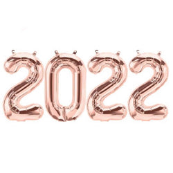 Rose Gold 2022 number balloons
