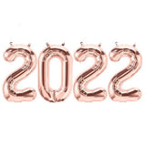 Rose Gold 2022 number balloons