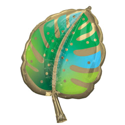 22 Inch Palm Frond Balloon in Gold, Teals and Greens