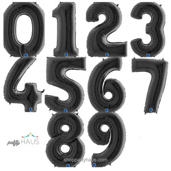 26 INCH (66cm) Black Foil Mylar Number Balloons