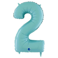 Pastel Blue Number 2 Balloon in 26 Inches by Grabo