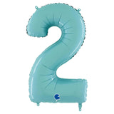 Pastel Blue Number 2 Balloon in 26 Inches by Grabo