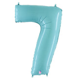 26 INCH Pastel Blue Number 7 Balloons