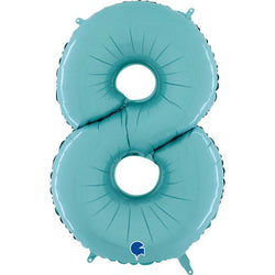 Pastel Blue 40 INCH Number 8 Balloon 100cm