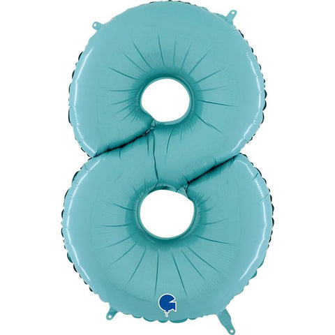 Pastel Blue 40 INCH Number 8 Balloon 100cm