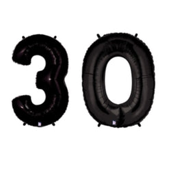 30 Black Number Balloons 40 IN Tall (100cm)