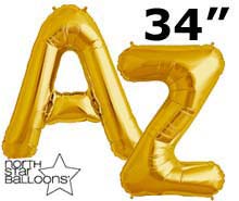 Gold Letter Balloons l Large 34 IN