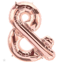 34 Inch large ampersand (and) sign balloons in rose gold