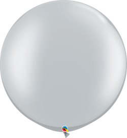 SIlver Metallic 30 IN (76cm) Round Latex Balloons