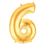 40 INCH Gold Number 6 Balloons (100cm)