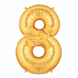 40 INCH Gold Number 8 Balloons (100cm)