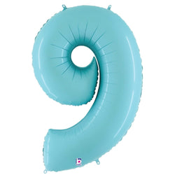 Pastel Blue 40 INCH Number 9 Balloon 100cm