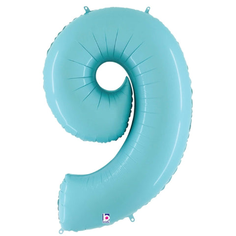 Pastel Blue 40 INCH Number 9 Balloon 100cm