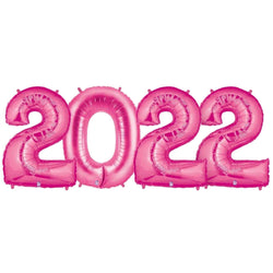 Fuchsia Pink 2022 Number Balloons