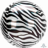 Zebra Animal Print Balloons Orbz Sphere 24 INCH