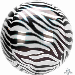 Zebra Animal Print Balloons Orbz Sphere 24 INCH