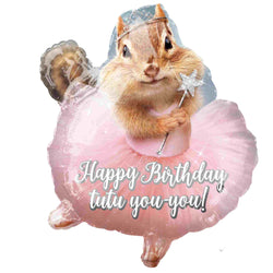 Chipmunk ballerina with "Happy Birthday To You"