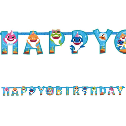 Baby Shark Happy Birthday Paper Banner | Licensed