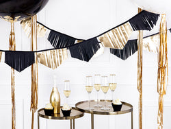 Black and gold fringe wall party garland