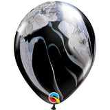 Black and White Marble SuperAgate Latex Balloons in 11 Inch Size