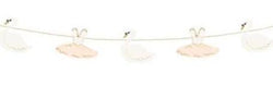 Sweet Swan and Ballerina Paper Garland with Gold Metallic Accents