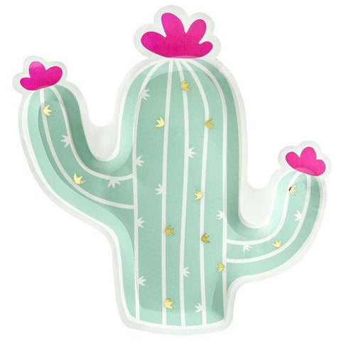 Cactus Paper Plates 9IN for fiestas birthdays, cinco de mayo or baby shower parties