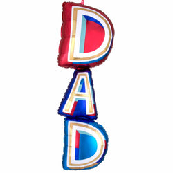 Dad Balloon in red, gold and blue (vertical word balloon)