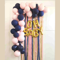 OH BABY Gender Reveal Kit with Navy and Pink Backdrop