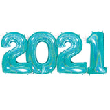 2021 Balloons - Glitter Teal Blue - 40 INCH - Grad - New Years