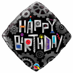 Happy Birthday robot cogwheel balloon 