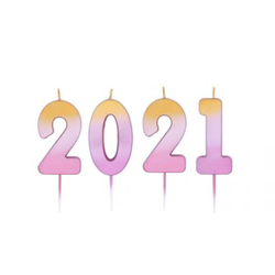 2021 Rose Gold Pink Ombre Party Candles