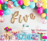 FIVE Letter Balloon Banner l Silver l Gold l Rose Gold