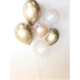 Gold, Heart and Confetti Balloon Bouquet | Package 6