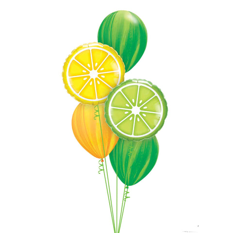 Lemon lime balloon bouquet set of 5 balloons